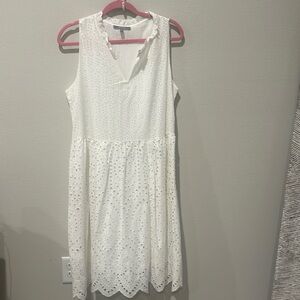 NWOT.   White Blue Tassel Dress (pls read description) size L